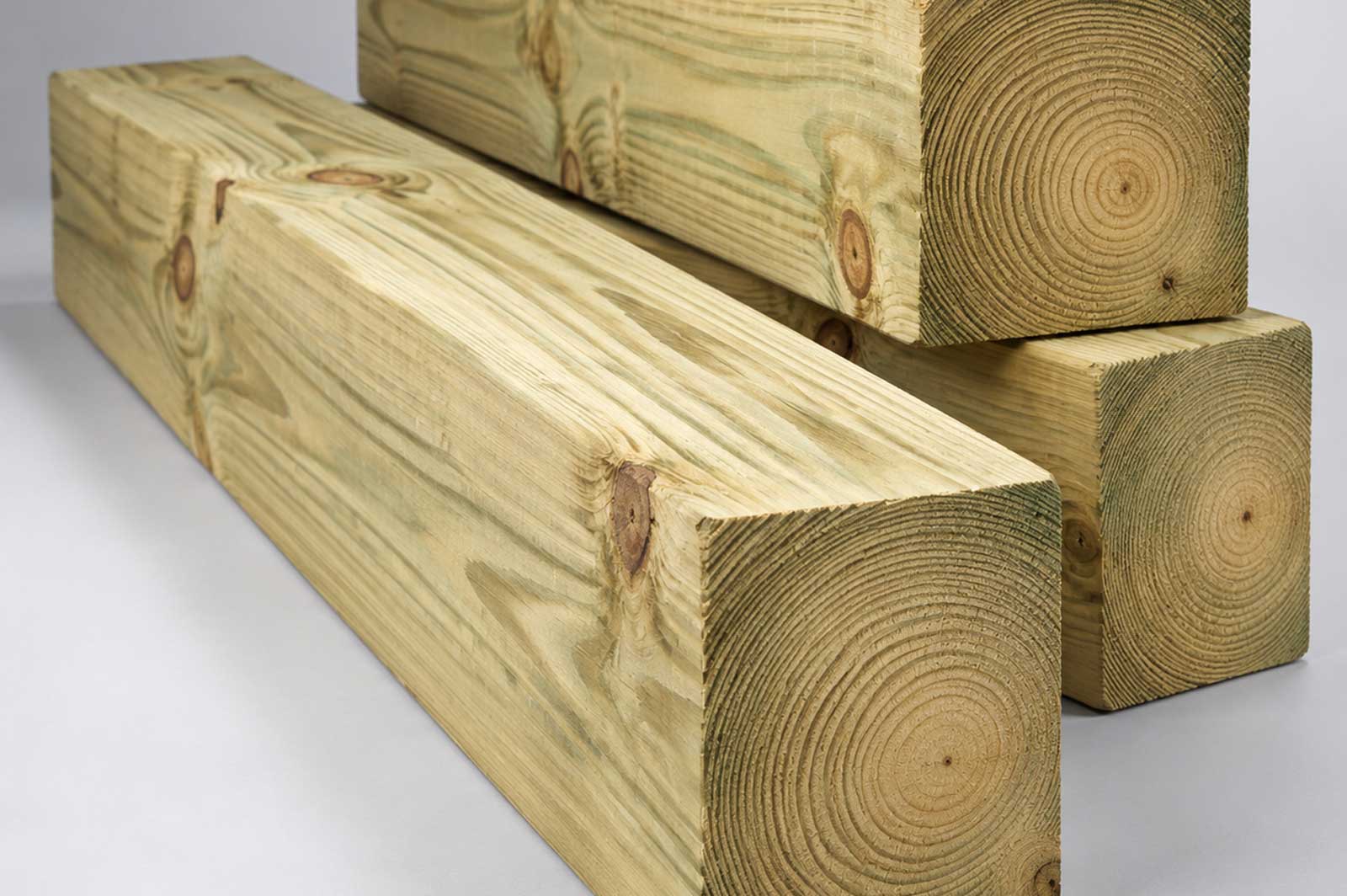 Pressure-treated lumber used for an outdoor deck structure